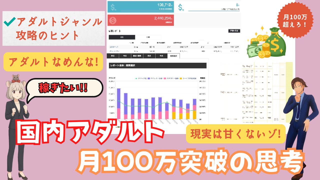 国内アダルトアフィリで月100万円の収益を達成する方法とその思考