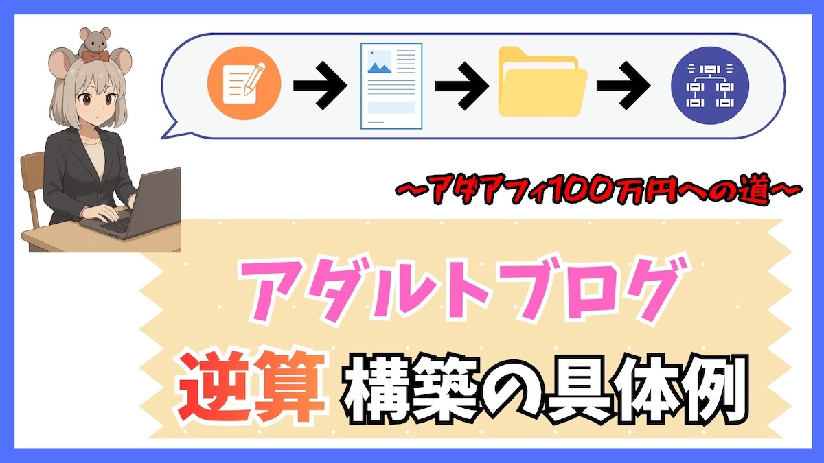 【アダアフィ100万への道】アダルトサイト構築の具体例｜逆算して記事を埋めていく